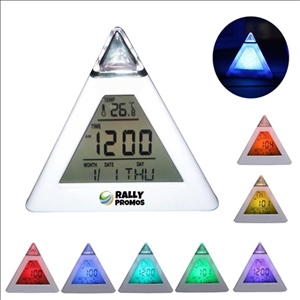 Triangle Pyramid Color Changing Desktop Digital Alarm Clock